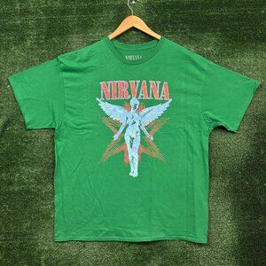 Nirvana In Utero green graphic T-shirt in size XL